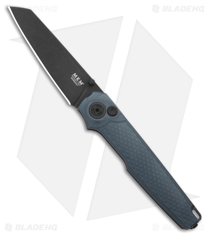 MKM Miura Button Lock Knife Gray Aluminum (2.72" Dark Stonewash MagnaCut)  