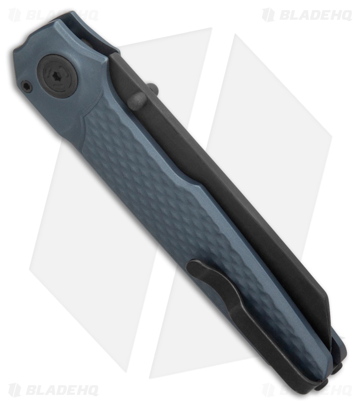 MKM Miura Button Lock Knife Gray Aluminum (2.72" Dark Stonewash MagnaCut)  