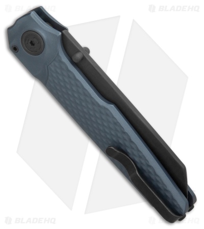 MKM Miura Button Lock Knife Gray Aluminum (2.72" Dark Stonewash MagnaCut)  