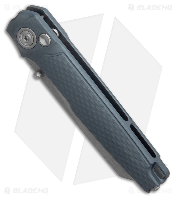 MKM Miura Button Lock Knife Gray Aluminum (2.72" Stonewash MagnaCut)  