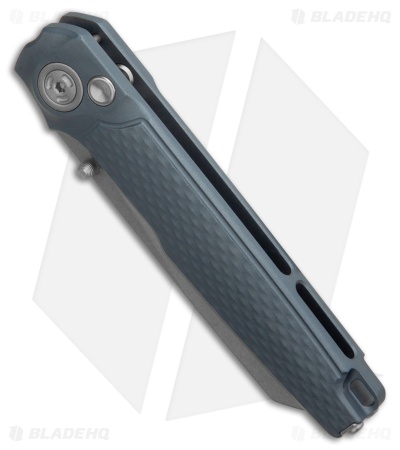 MKM Miura Button Lock Knife Gray Aluminum (2.72" Stonewash MagnaCut)  
