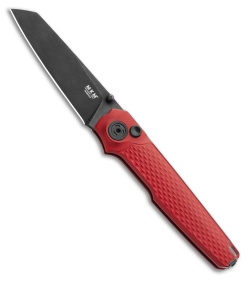 MKM Miura Button Lock Knife Red Aluminum (2.72" Dark Stonewash MagnaCut)