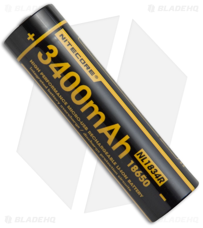 Nitecore Micro USB Rechargeable 18650 Li-ion  Button-Top Battery 3.6V 3400mAh