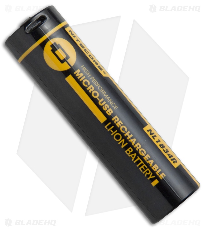 Nitecore Micro USB Rechargeable 18650 Li-ion  Button-Top Battery 3.6V 3400mAh