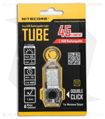 Nitecore TUBE Clear Tiny USB Rechargeable Keychain Light (45 Lumens)