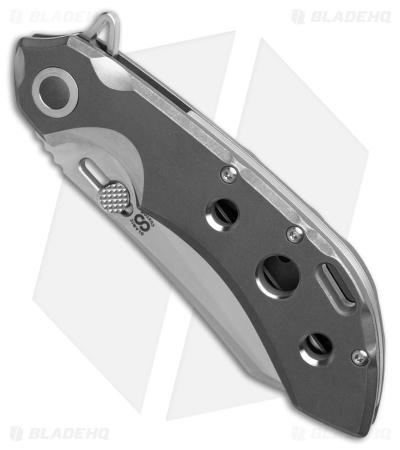 Olamic Cutlery Wayfarer 247 Frame Lock Knife Stonewashed Titanium (3.5" Satin)