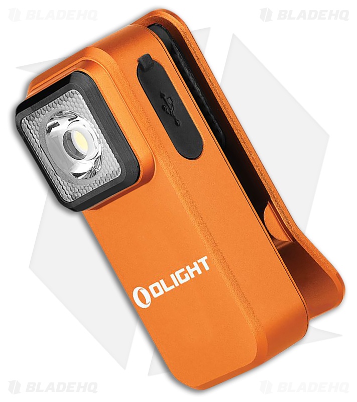 Olight Oclip White + Red LED Clip Light Orange Aluminum (300 Lumens)