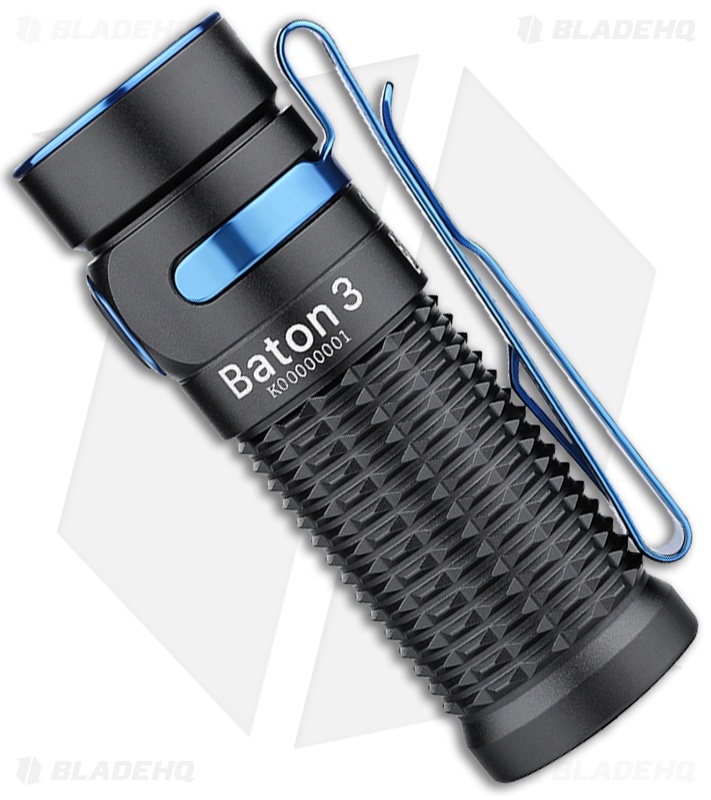 Olight Baton 3 | Rechargeable Flashlight | Black + Blue