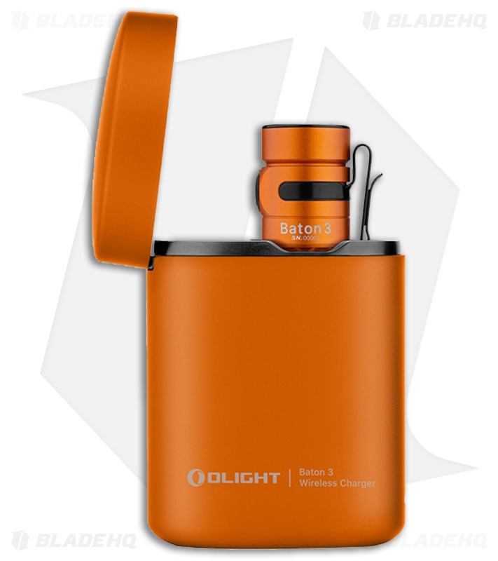 Olight Baton 3 Orange Premium Flashlight/Charger - Blade HQ