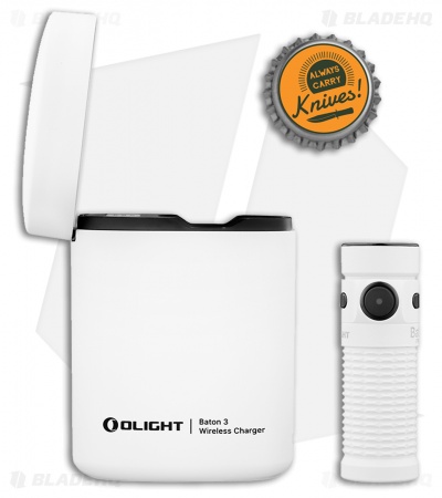 Olight Baton 3 Premium Edition Flashlight White (1200 Lumens) + Portable Charger
