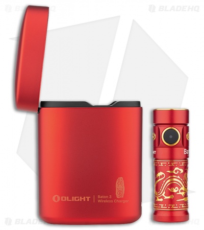 Olight Baton 3 Premium Edition Flashlight Red Dragon and Phoenix (1200 Lumens) 