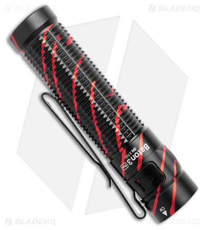 Olight Baton 3 Pro Recharge Flashlight Black/Red- Blade HQ