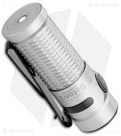 Olight Baton 3  Rechargeable Flashlight Blasted Stainless Steel  (1200 Lumens)