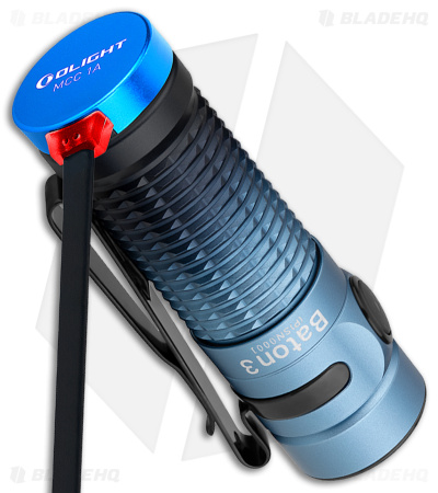 Olight Baton 3 | Rechargeable Flashlight | Deep Sea Blue - Blade HQ