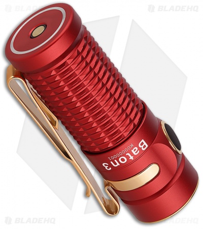 Olight Baton 3 Rechargeable Flashlight Red (1200 Lumens)