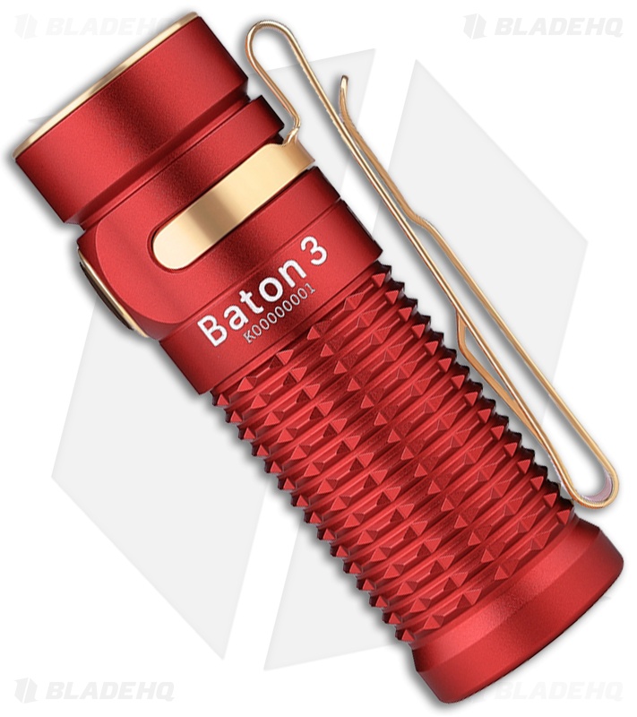 Olight Baton 3 | Rechargeable Flashlight | Red + Bronze | Blade HQ
