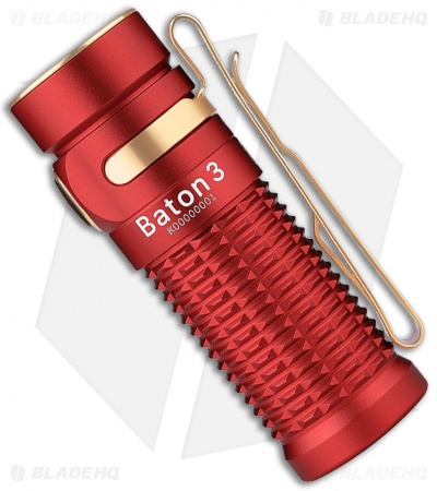 Olight Baton 3 | Rechargeable Flashlight | Red + Bronze | Blade HQ