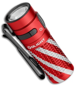 Olight Baton 4 Rechargeable EDC Flashlight Candy Cane (1300 Lumens)