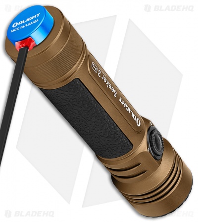 Olight Seeker 3 Pro Desert Tan Rechargeable Flashlight (4200 Lumens)