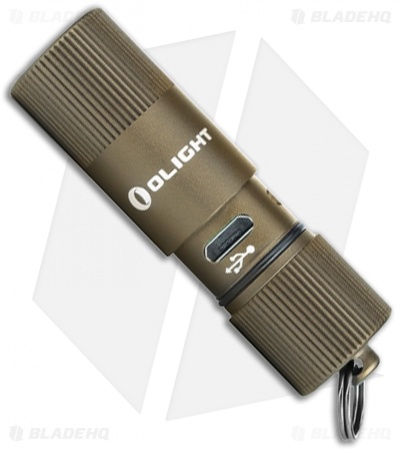 Olight i1R EOS Tiny Rechargeable LED Keychain Tan Flashlight