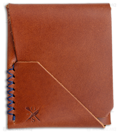 Open Sea Leather Co. Topsider Wallet Chestnut w/ Blue Stitching