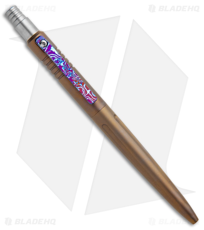 Pena Bronze Titanium Pen Moku-Ti Clip (Bronze) Push Button