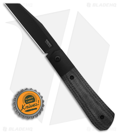 Pena Knives X Series Raptor Front Flipper Knife Black Micarta (2.9" Black M390)