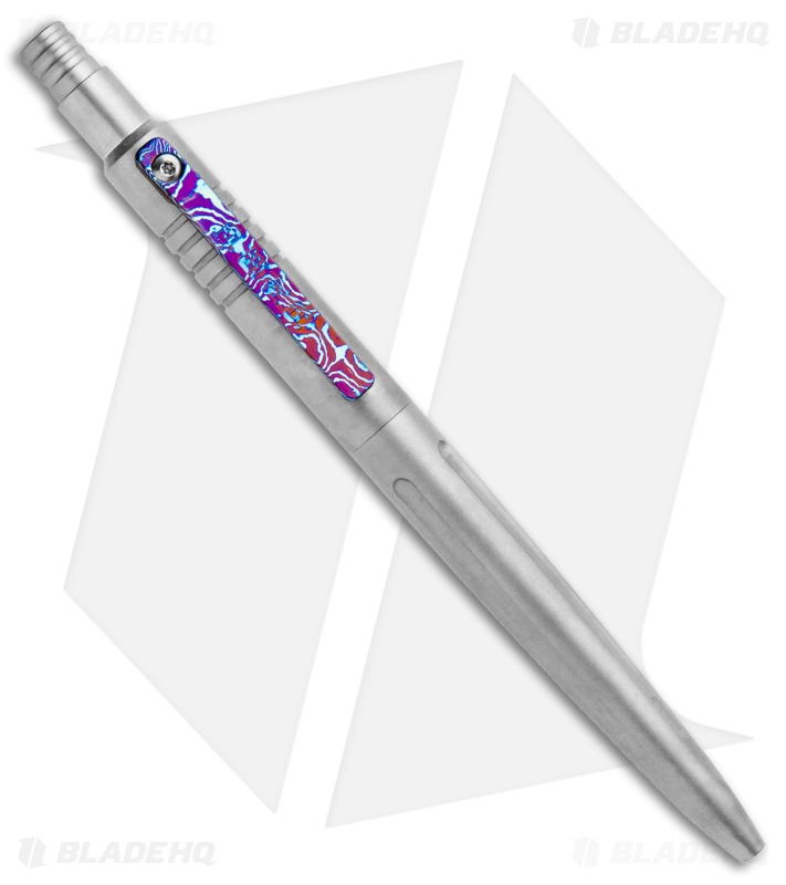 Pena Titanium Pen Moku-Ti Clip (Titanium) Push Button
