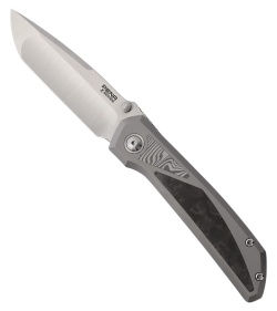 Pena Knives Mula Tanto Frame Lock Knife Ti + Camo FC/Damasteel (3.25" Satin)