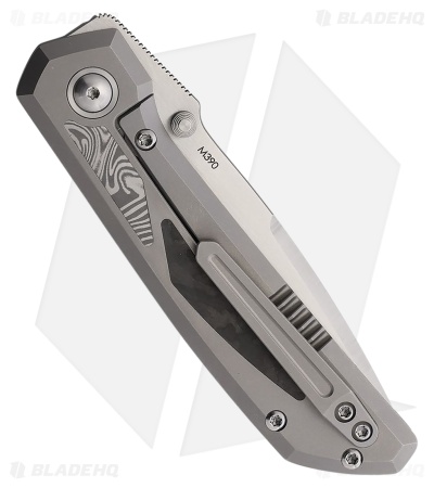 Pena Knives Mula Tanto Frame Lock Knife Ti + Camo FC/Damasteel (3.25" Satin)