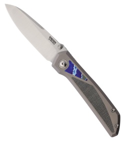 Pena Knives Mula Sheepsfoot Frame Lock Knife Ti/Black Micarta/Mokuti (3.25" Sat)