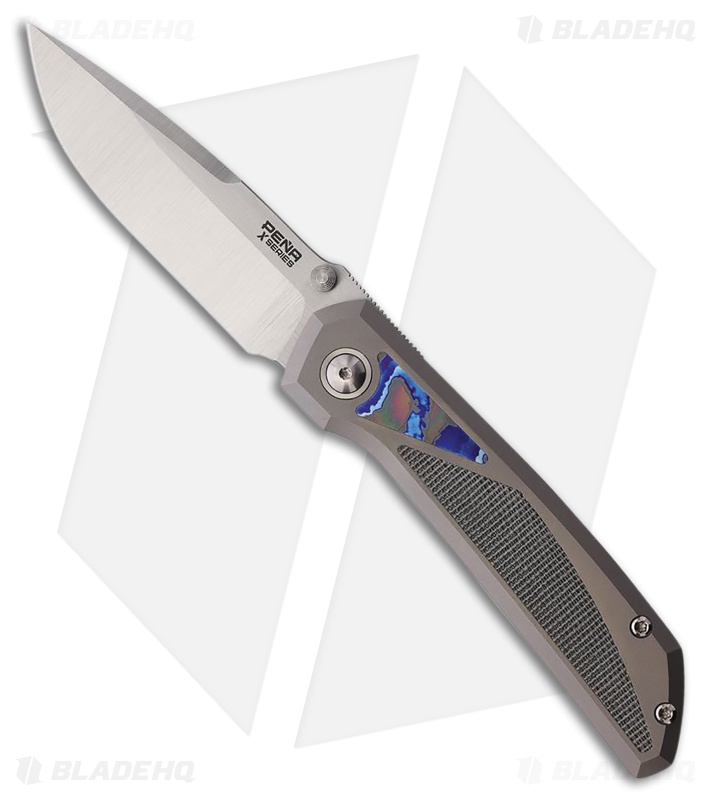 Pena Knives Mula Frame Lock Knife Ti + Black  Micarta/Mokuti (3.25" Satin)