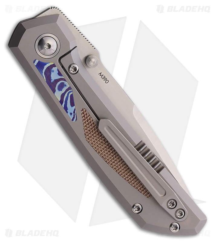 Pena Knives Mula Frame Lock Knife Brown Micarta/Mokuti Inlays (3.25" Satin)