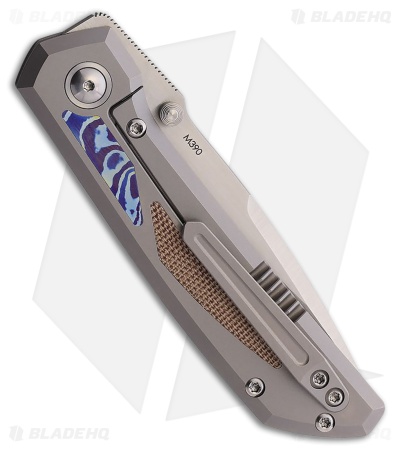 Pena Knives Mula Frame Lock Knife Brown Micarta/Mokuti Inlays (3.25" Satin)