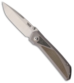 Pena Knives Mula Frame Lock Knife Ti + Green/Black Micarta Inlays (3.25" Satin)