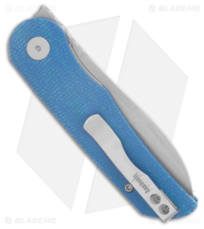 Petrified Fish El Camino Liner Lock Knife Blue Micarta (3.5" SW N690)