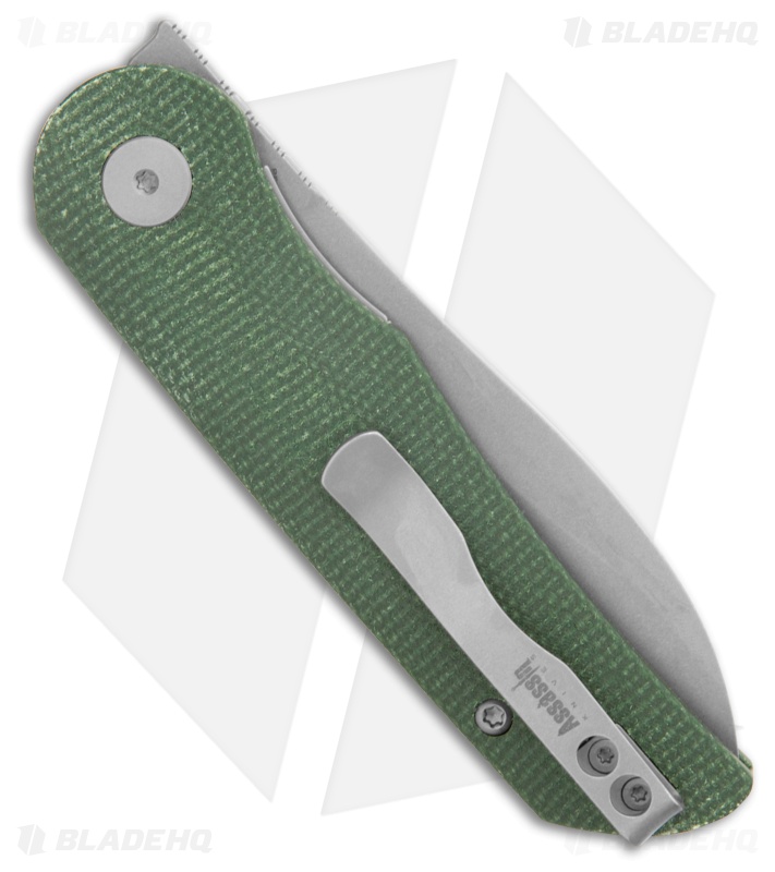 Petrified Fish El Camino Liner Lock Knife Green Micarta (3.5" SW N690)