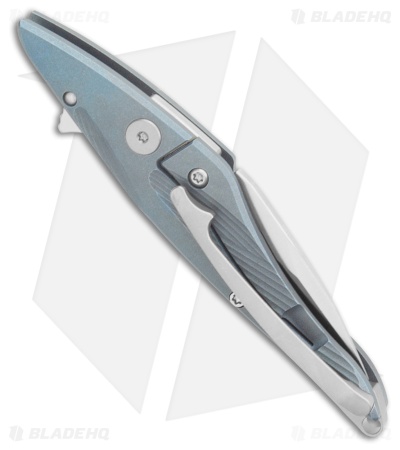 Petrified Fish Hummingbird Frame Lock Knife Blue Titanium (1.6" Satin)