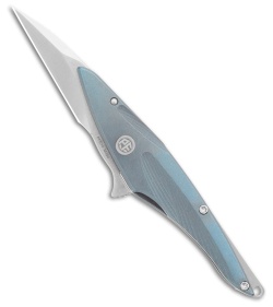 Petrified Fish Hummingbird Frame Lock Knife Blue Titanium (1.6" Satin)