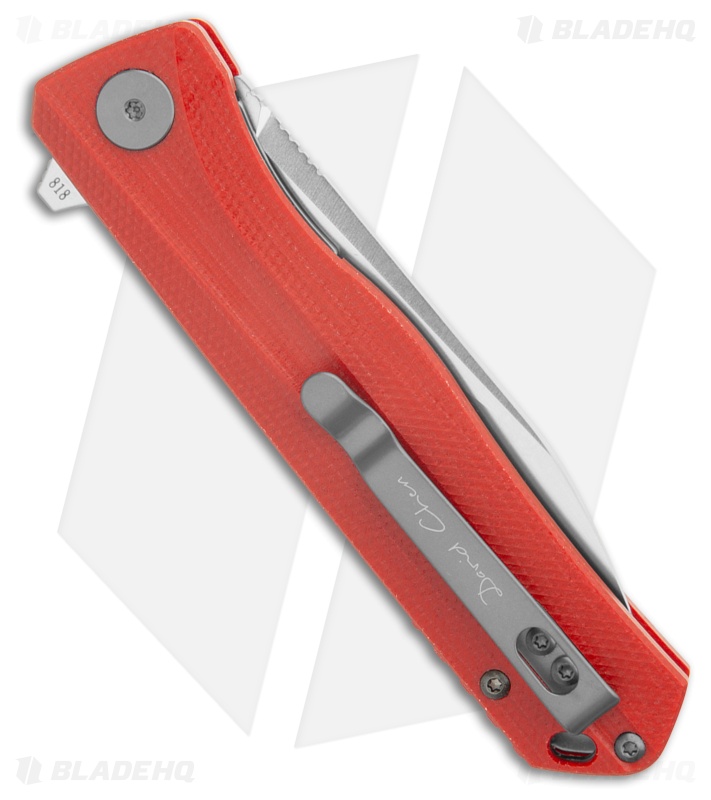 Petrified Fish Forward Liner Lock Knife Red Micarta (3.6" Satin)