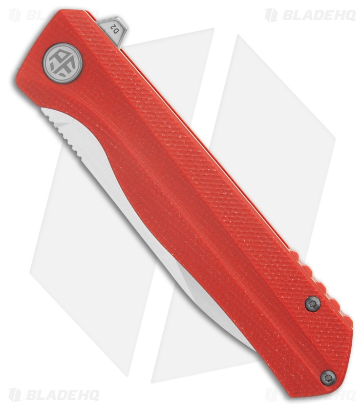 Petrified Fish Forward Liner Lock Knife Red Micarta (3.6" Satin)