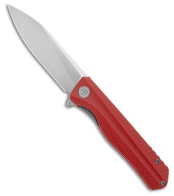 Petrified Fish Forward Liner Lock Knife Red Micarta (3.6" Satin)