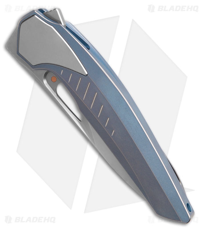Poikilo Blade VK Zame Flipper Knife CHR Blue Titanium (3.5" PSW)