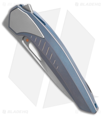Poikilo Blade VK Zame Flipper Knife CHR Blue Titanium (3.5" PSW)