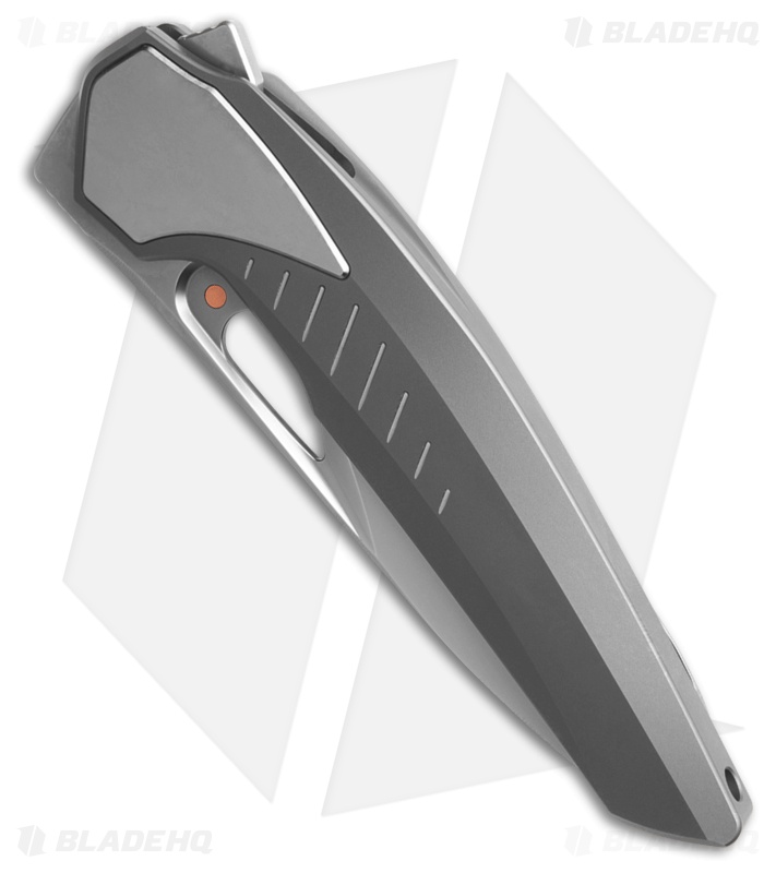 Poikilo Blade VK Zame Flipper Knife Gray Titanium (3.5" Pearlescent Stonewash)