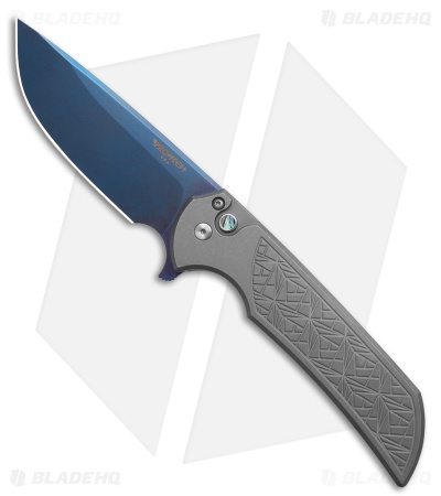 Pro-Tech Mordax Button Lock Knife Gray Nexus 17-4  Steel (3.5" Sapphire Blue)