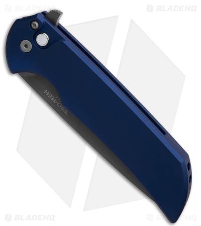 Pro-Tech Mordax Button Lock Knife Navy Aluminum (3.5" Smokey Gray CPM-20CV)