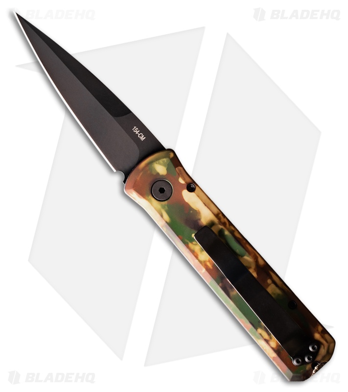 Pro-Tech Godson Left Hand Automatic Knife Camo Aluminum DLC