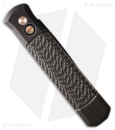 Pro-Tech Godfather Left Hand Automatic Knife Jigged Battleworn Black (4" DLC)