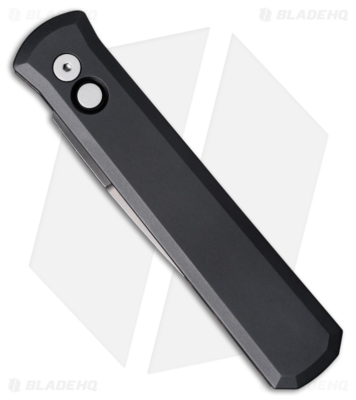 Pro-Tech Godfather Automatic Knife Black Aluminum (4" Smokey Grey)
